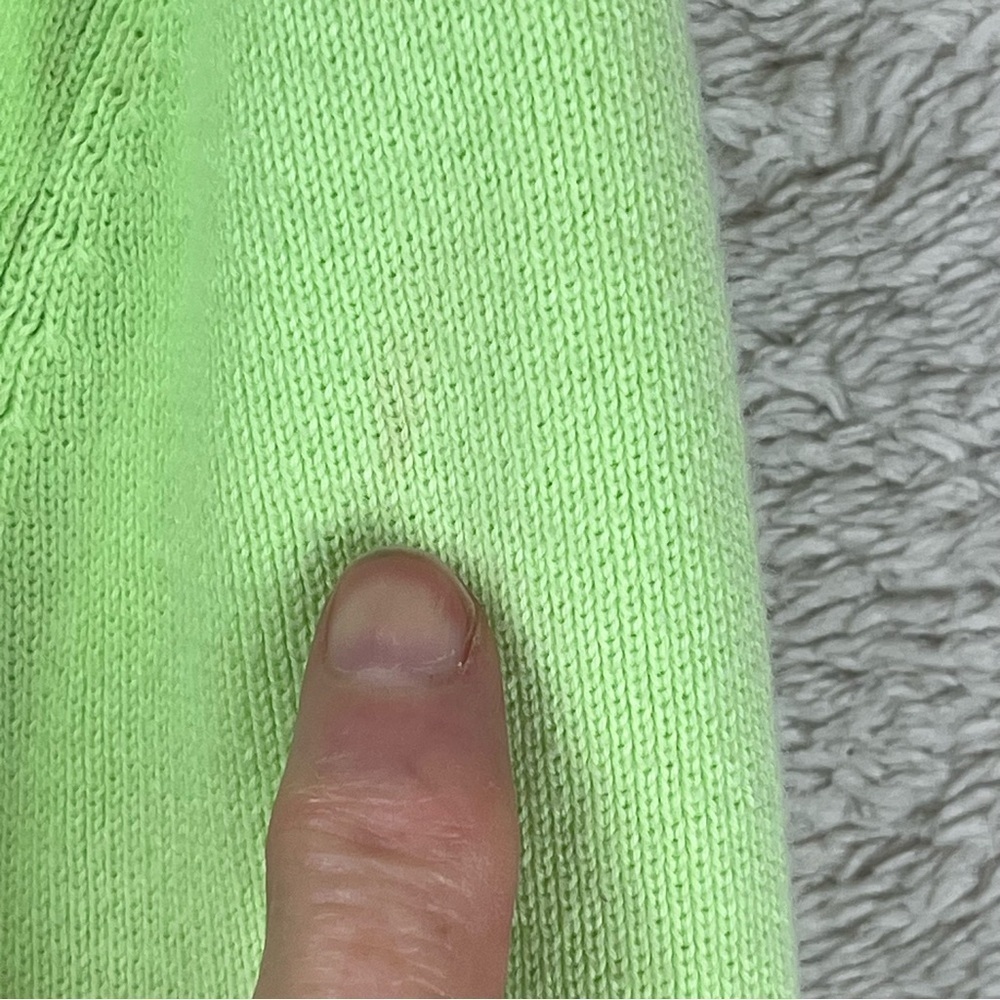 Lime Green Sweater Cardigan Twinset Sz Medium Goodclothes - Picture 4 of 15